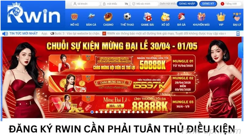 Điều kiện cần đáp ứng khi đăng ký tài khoản Rwin