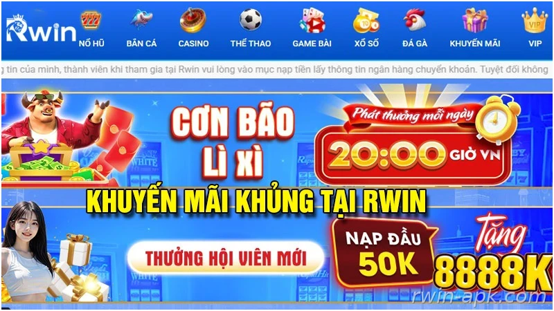 Những chương trình khuyến mãi Rwin nổi bật